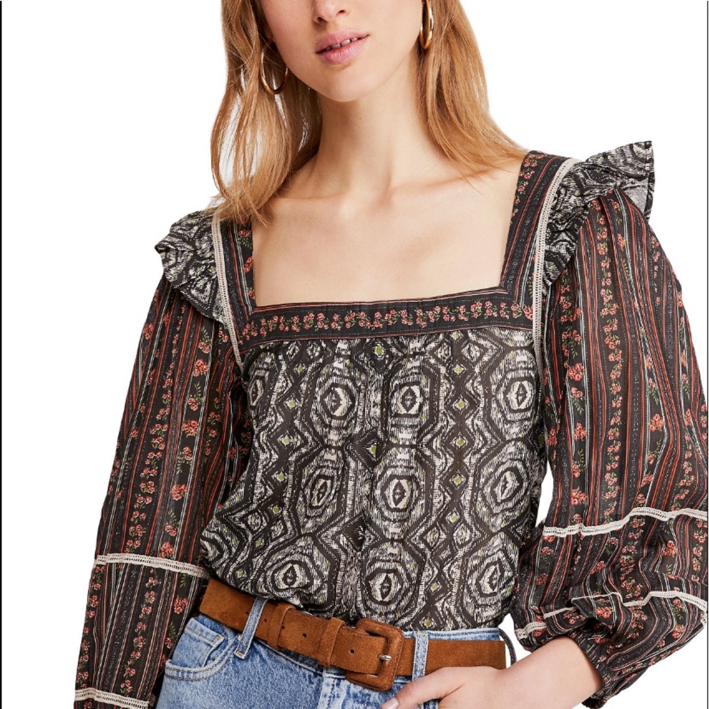 Free people long sleeve blouse